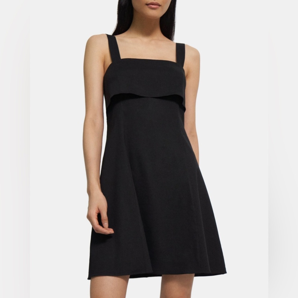 Theory Drape-Back Dress in Good Linen